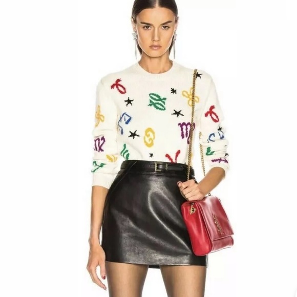 🚫SOLD Saint Laurent Zodiac Alpaca Sweater Cream - Picture 2 of 7